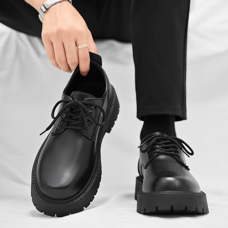 Leatherwork Boots - Men Chelsea Boots British Style Black