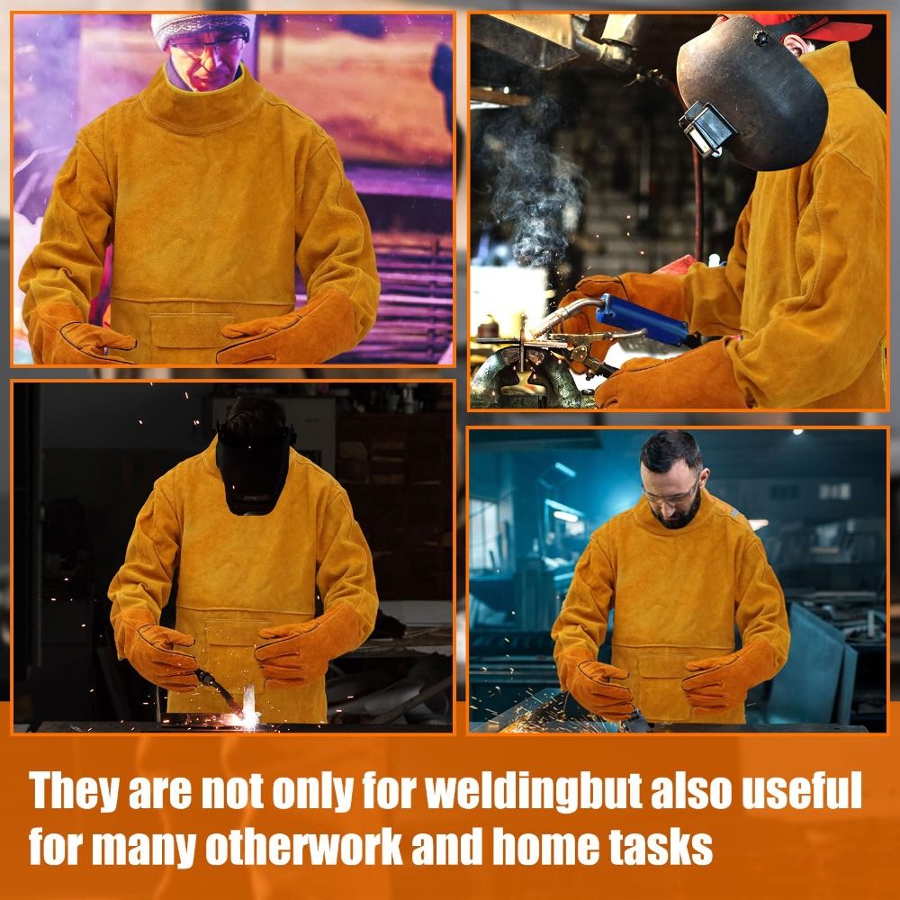 Leatherwork Apron - Cowhide Leather Welding Clothes Flame Retardant