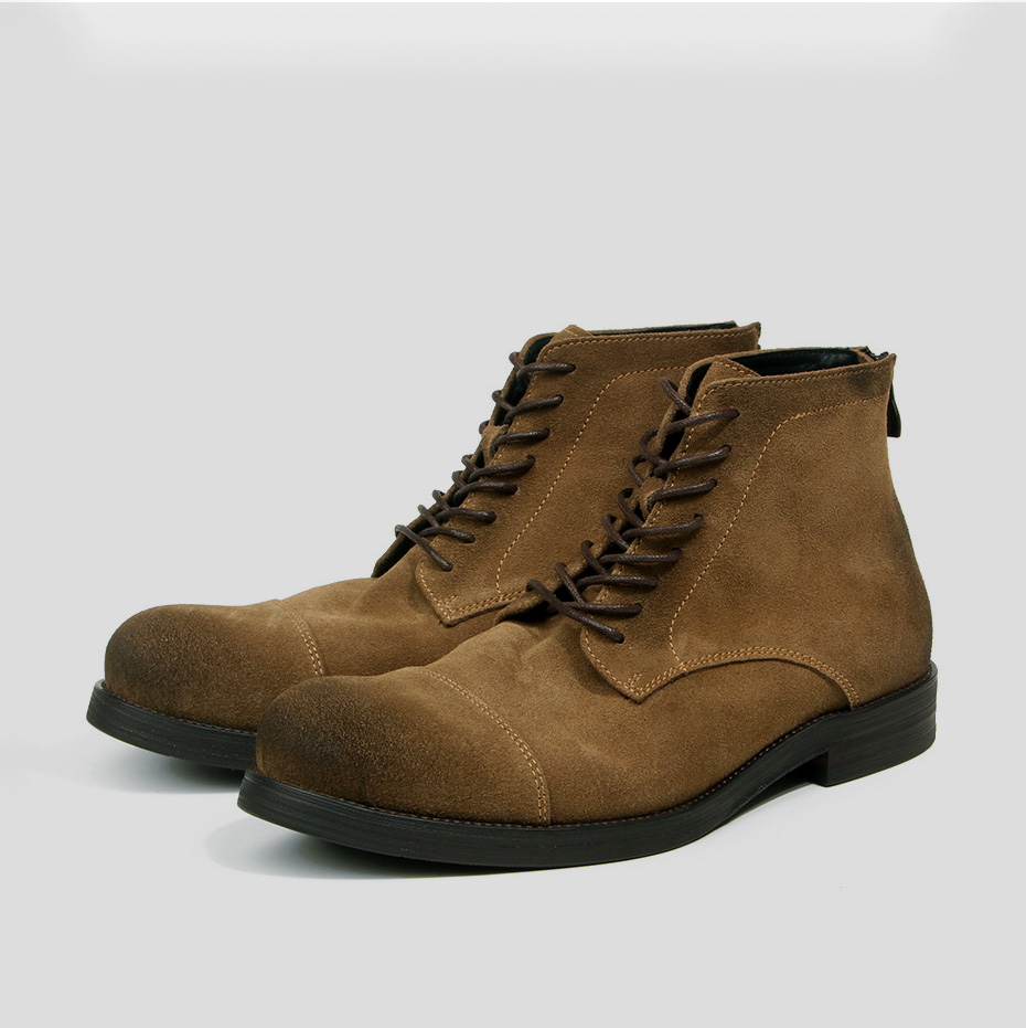 Leather Work Oxfords - EAGSITY suede cow leather vintage Men