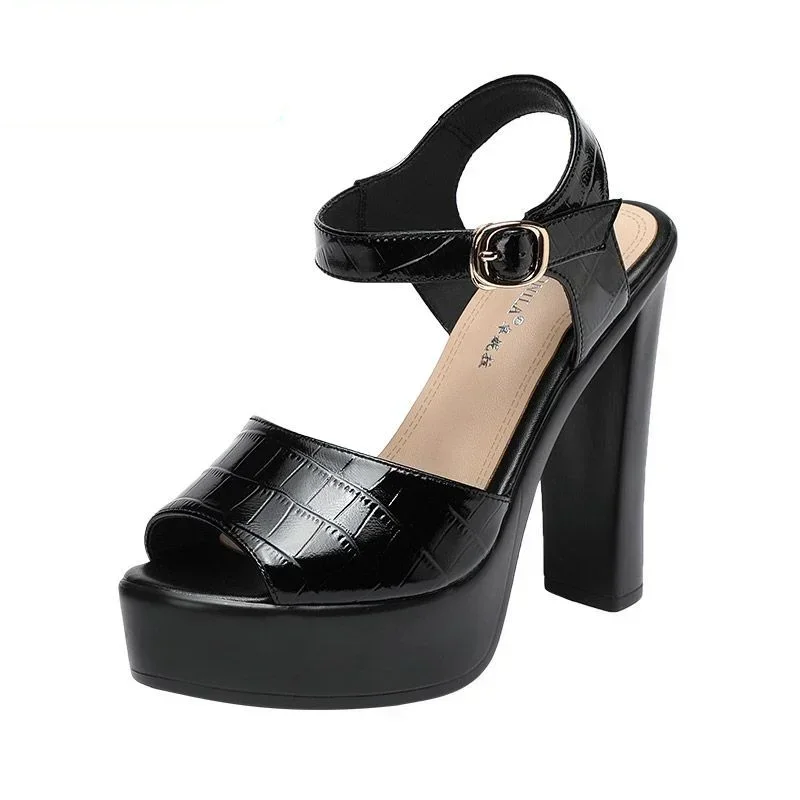 Leather Work Dress - 10cm 13cm Fashion Genuine Leather Sandals