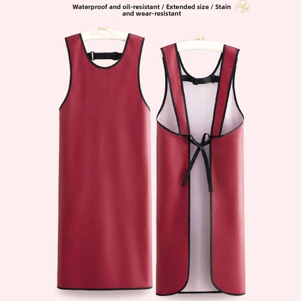 Leatherwork Apron - Sleeveless Waterproof Women's Leather Apron Lengthened