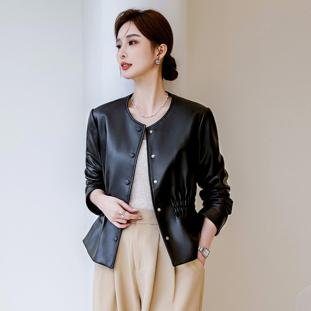 Office Faux Leather Jacket Wom - Leather Work Jacket Women'S recension och pris