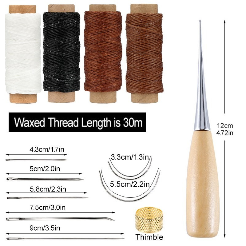 13pcs Waxed Thread Leatherwork - Leatherwork Beginner Tools recension och pris