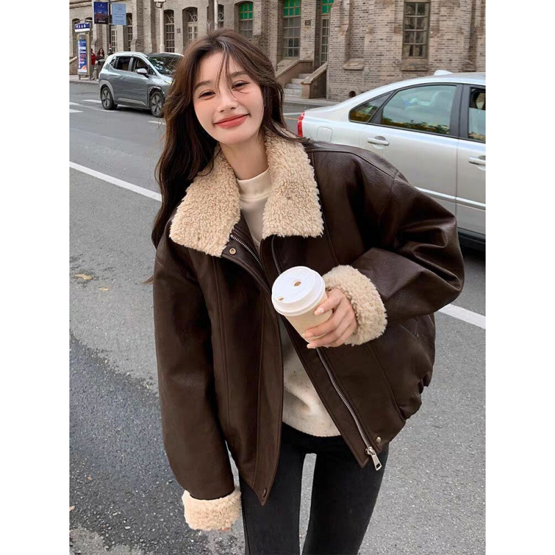 Women Coats Faux Leather Jacke - Leather Work Jacket Women'S recension och pris