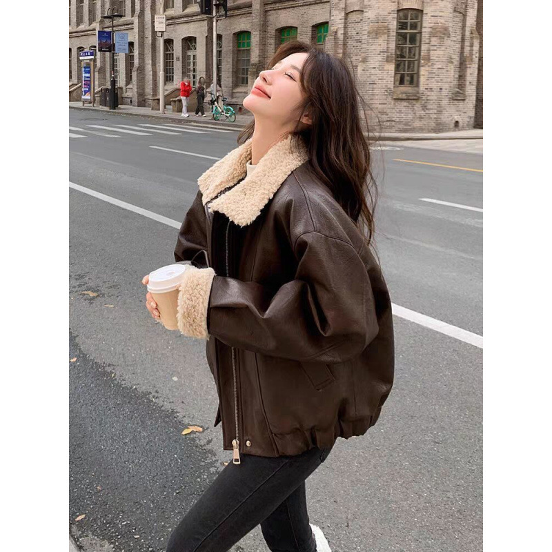 Women Coats Faux Leather Jacke - Leather Work Jacket Women'S recension och pris