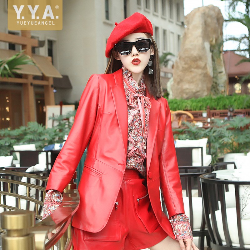 Autumn Elegant Women Soft Shee - Leather Work Jacket Women'S recension och pris