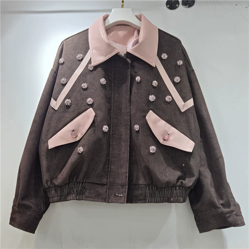 Heavy Work Beaded Flowers Cord - Leather Work Jacket Women'S recension och pris