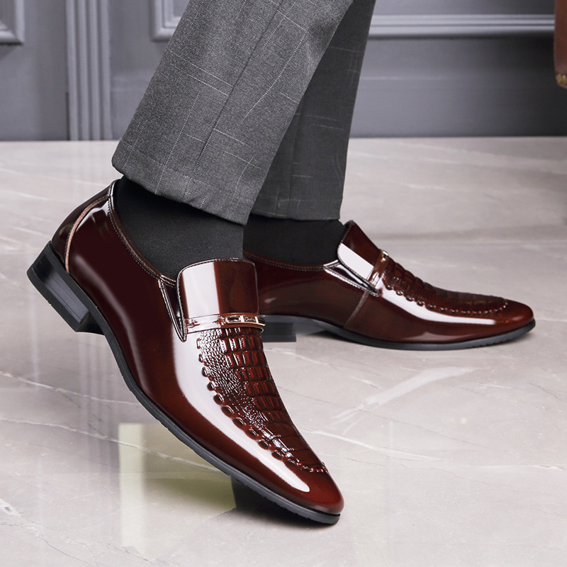 Men Leather Shoes Patent Leath - Leather Work Oxfords recension och pris