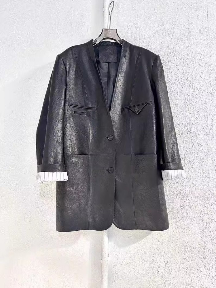 Vintage Office Ladies Autumn W - Leather Work Jacket Women'S recension och pris