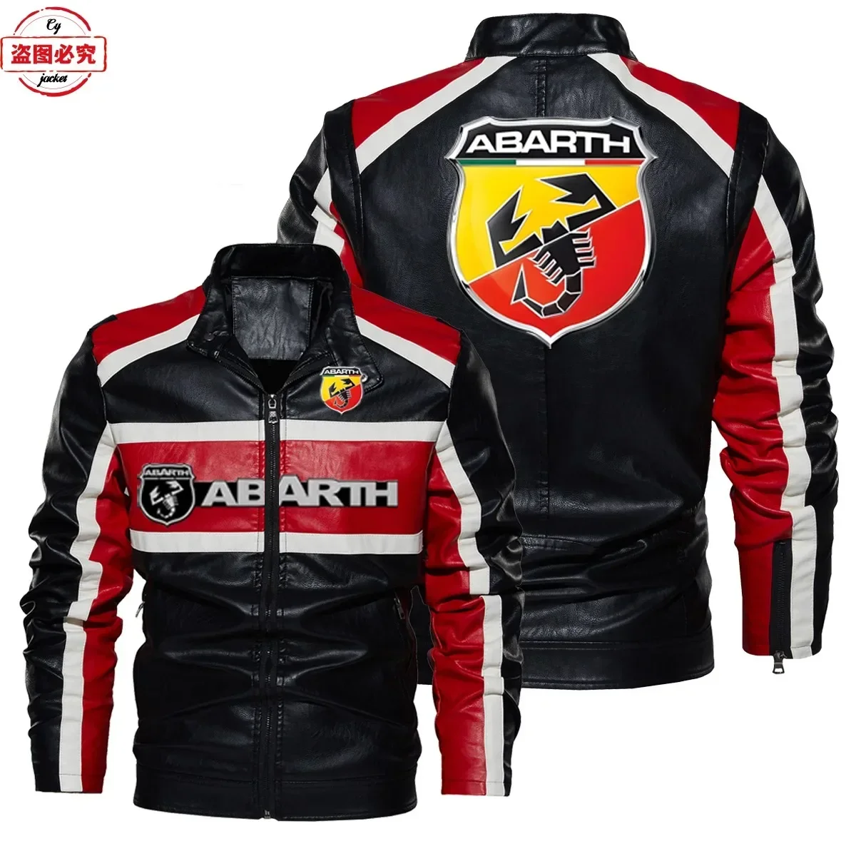 ABARTH car logo leather jacket - Leather Work For Car recension och pris