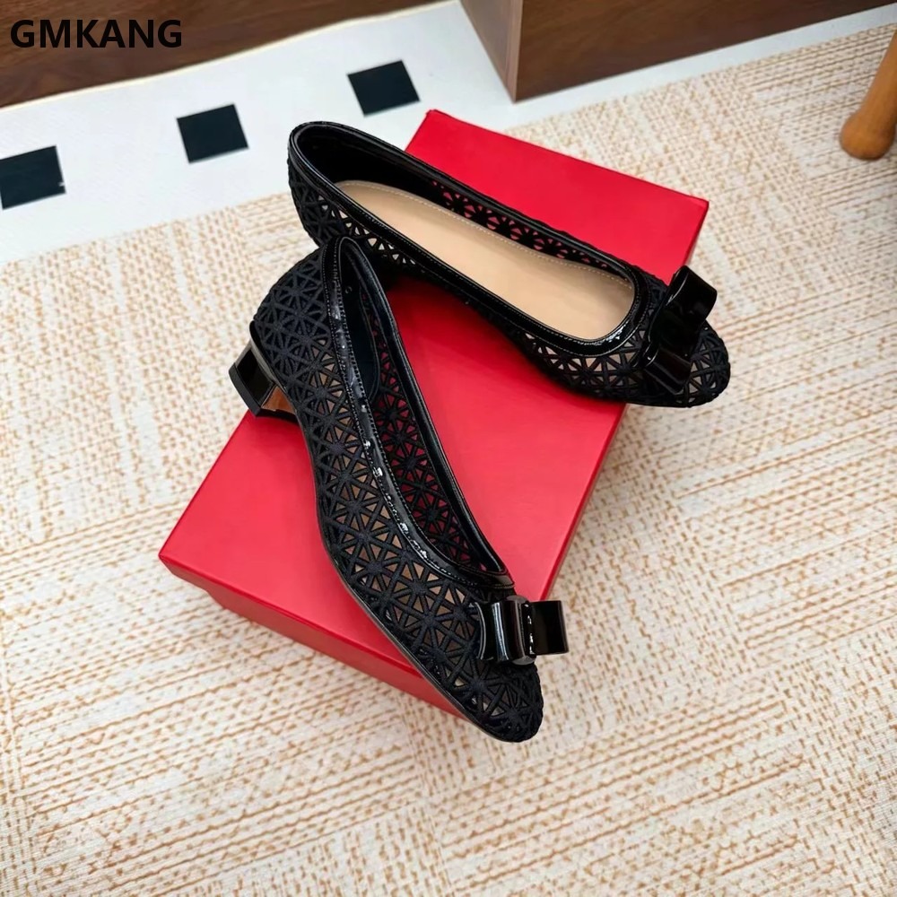 Women's Bow Pumps Geometric Cu - Leather Work Outfit recension och pris