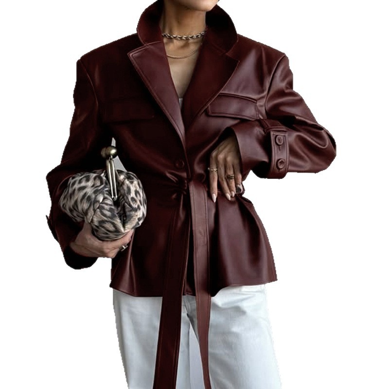 Women Coats Faux Leather Jacke - Leather Work Jacket Women'S recension och pris