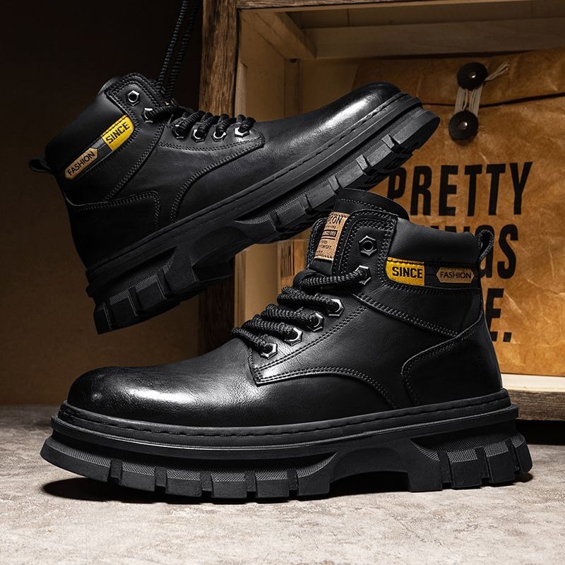 Vintage Men Platform Ankle Boo - Leatherwork Boots recension och pris