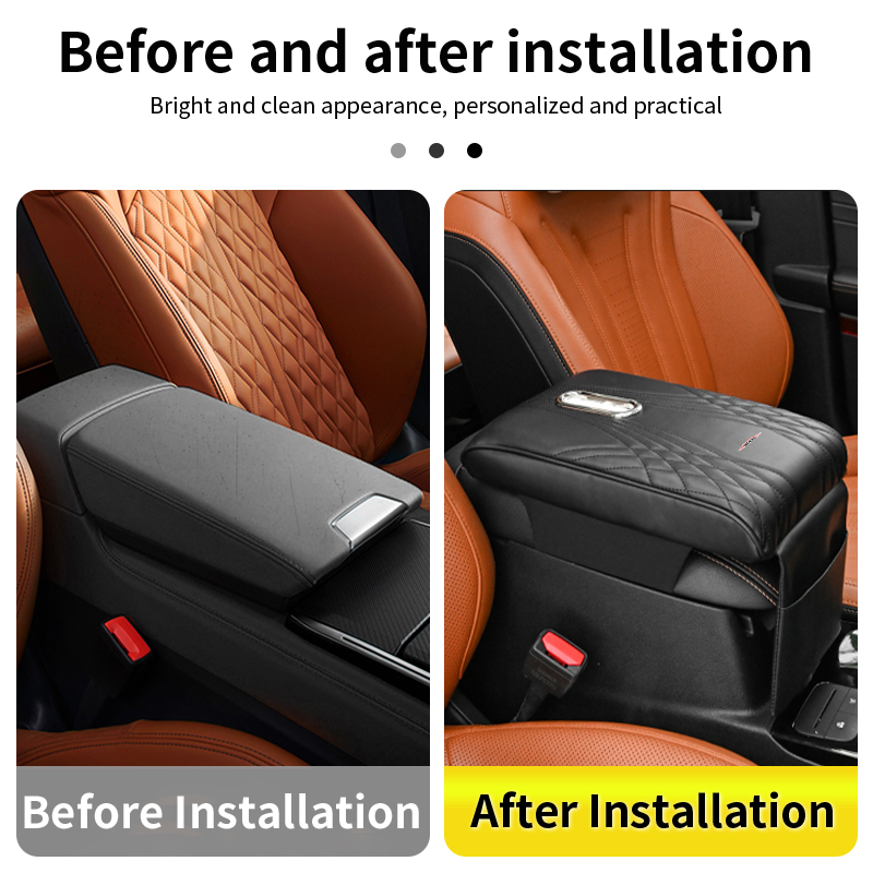 Car Armrest Box Pad Leather Ce - Leather Work For Car recension och pris