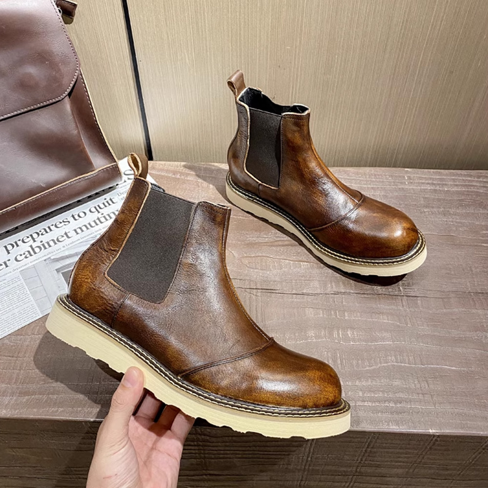 Retro Men's Genuine Leather Ch - Leather Work Oxfords recension och pris