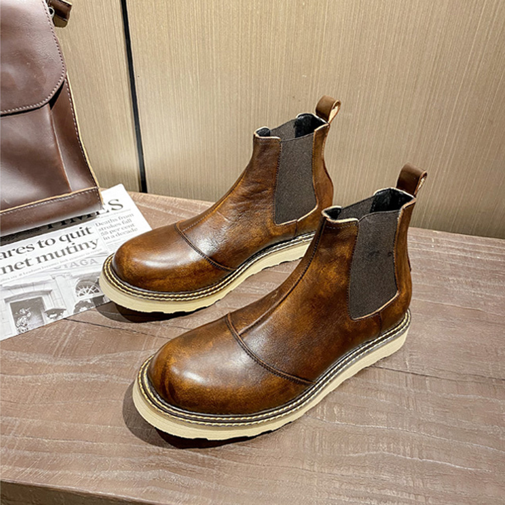Retro Men's Genuine Leather Ch - Leather Work Oxfords recension och pris