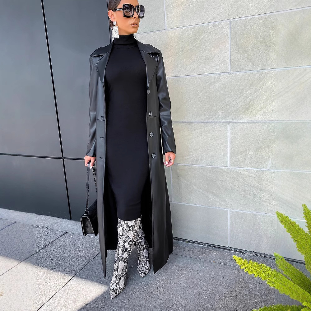 Women Coats Long Faux Leather  - Leather Work Jacket Women'S recension och pris