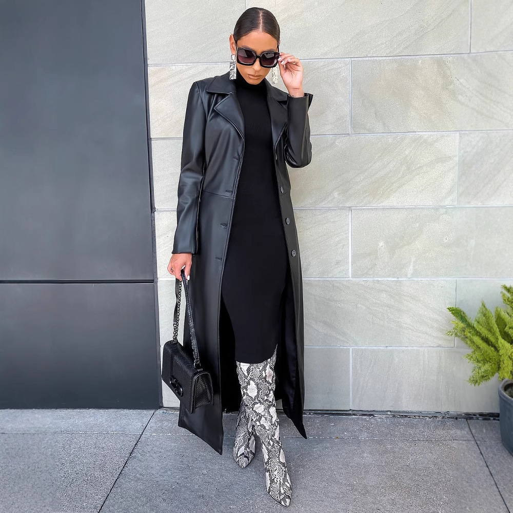 Women Coats Long Faux Leather  - Leather Work Jacket Women'S recension och pris