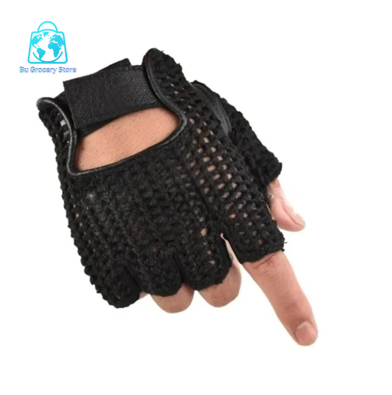Leather Mesh Fingerless Gloves - Leather Work For Car recension och pris