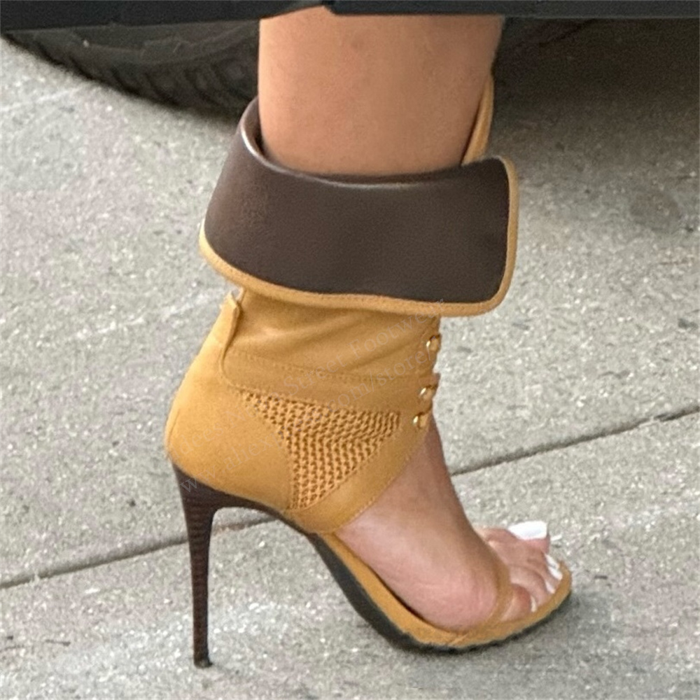 Women Open Toe Stilettos Lace  - Leather Work Dress recension och pris