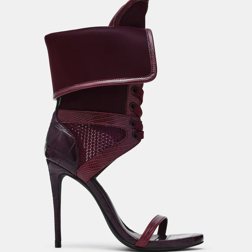 Women Open Toe Stilettos Lace  - Leather Work Dress recension och pris