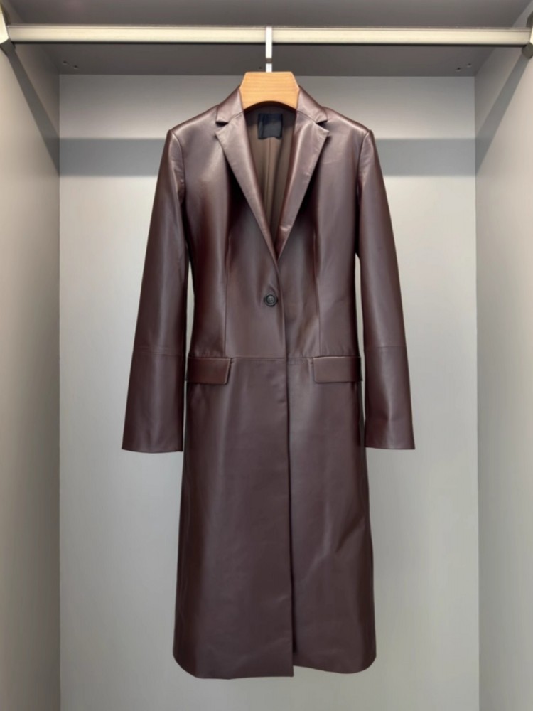 Italian Designer Women Long Sh - Leather Work Jacket Women'S recension och pris