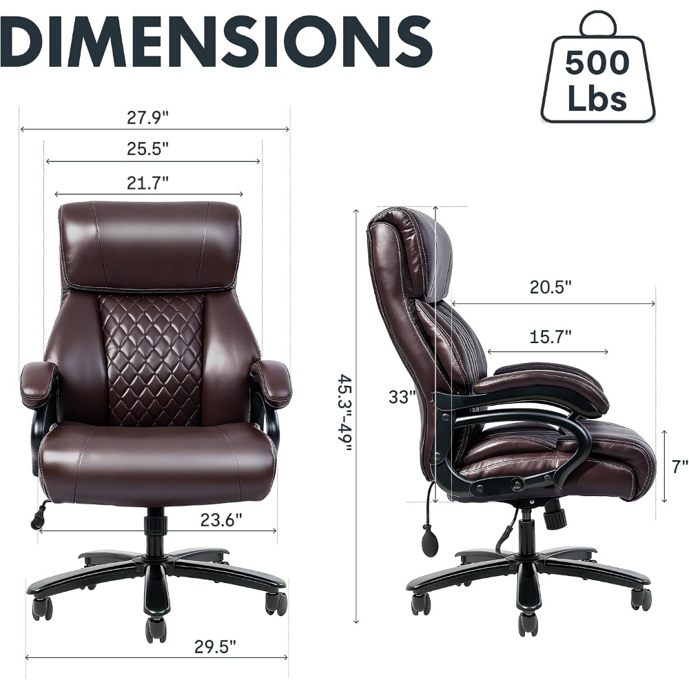 High-Capacity Office Chair for - Leather Works recension och pris