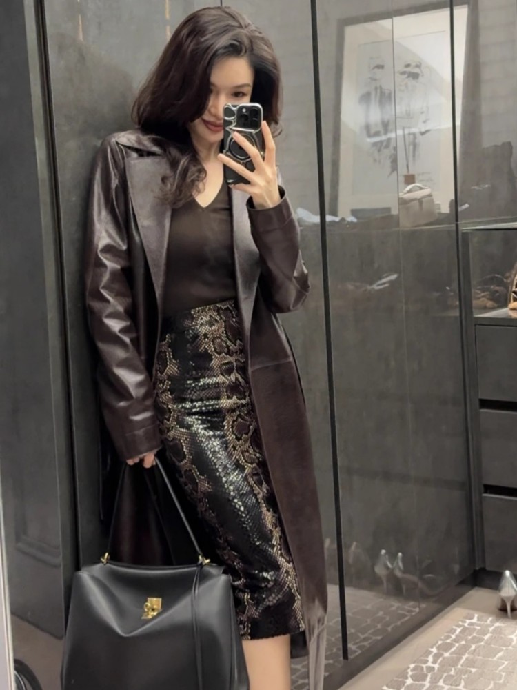 Italian Designer Office Ladies - Leather Work Jacket Women'S recension och pris