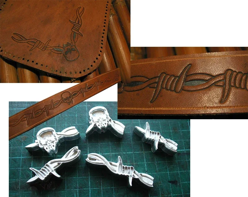 5pcs Thorns and skull pattern  - Leatherwork Free Patterns recension och pris