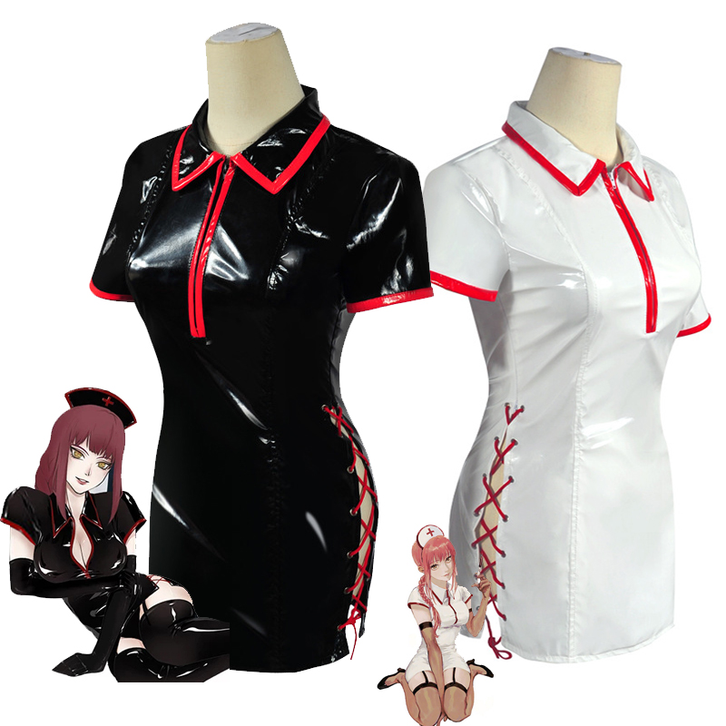 Anime Chainsaw Man Cosplay Cos - Leather Work Dress recension och pris