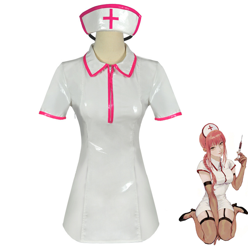 Anime Chainsaw Man Cosplay Cos - Leather Work Dress recension och pris