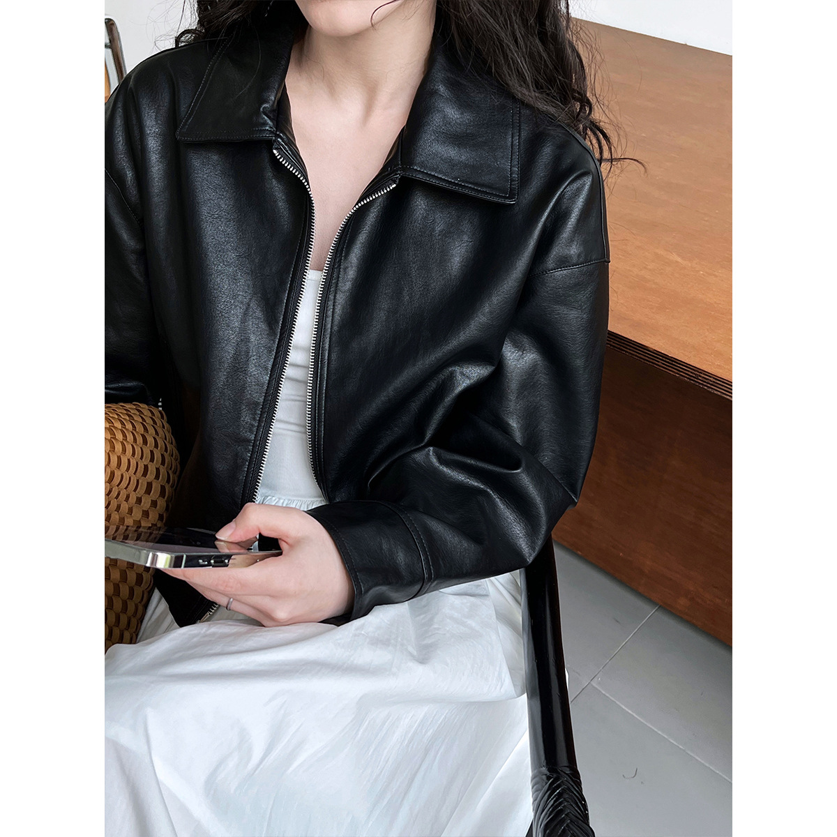 Women Coats Faux Leather Jacke - Leather Work Jacket Women'S recension och pris