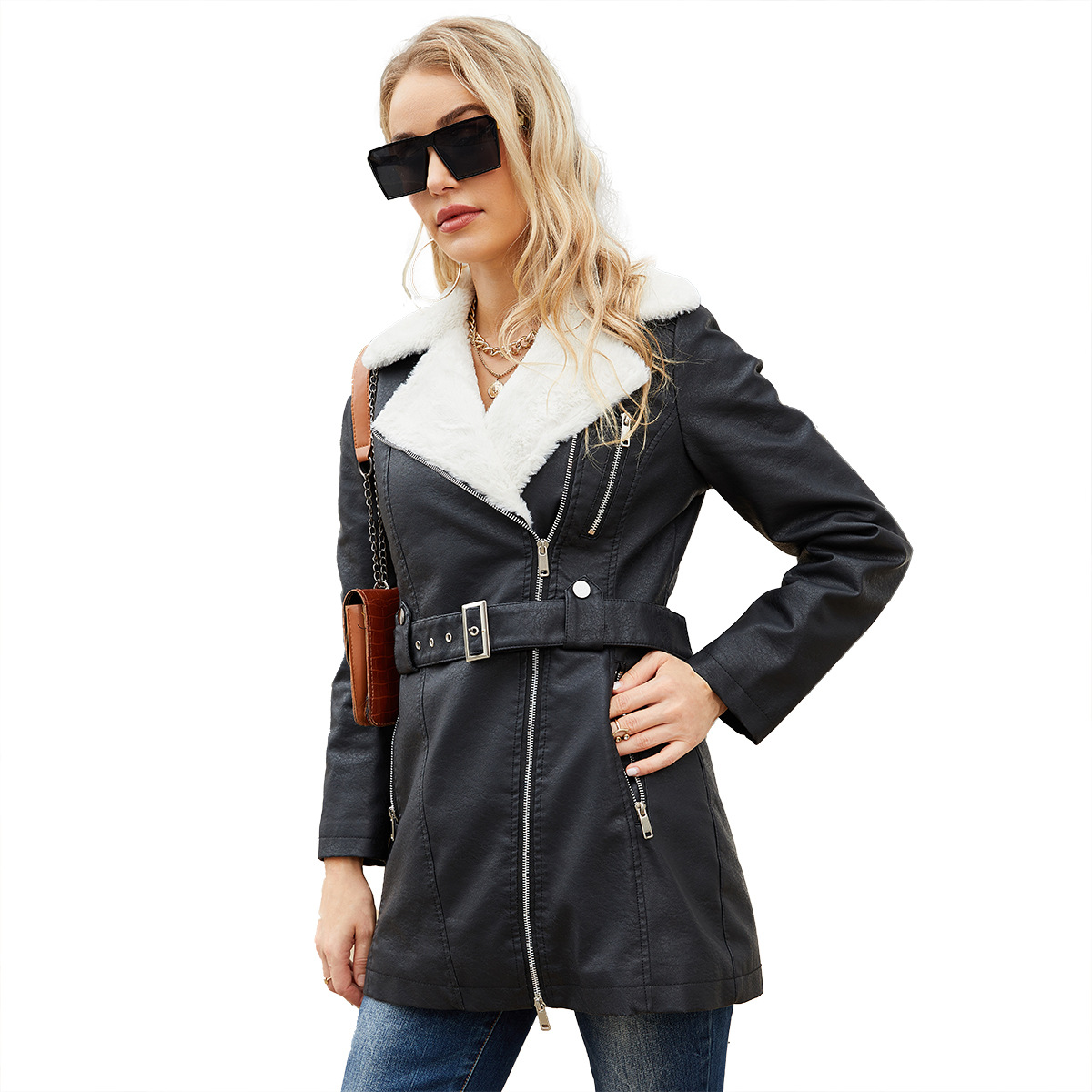 Faux PU Leather Coat Jacket 20 - Leather Work Jacket Women'S recension och pris