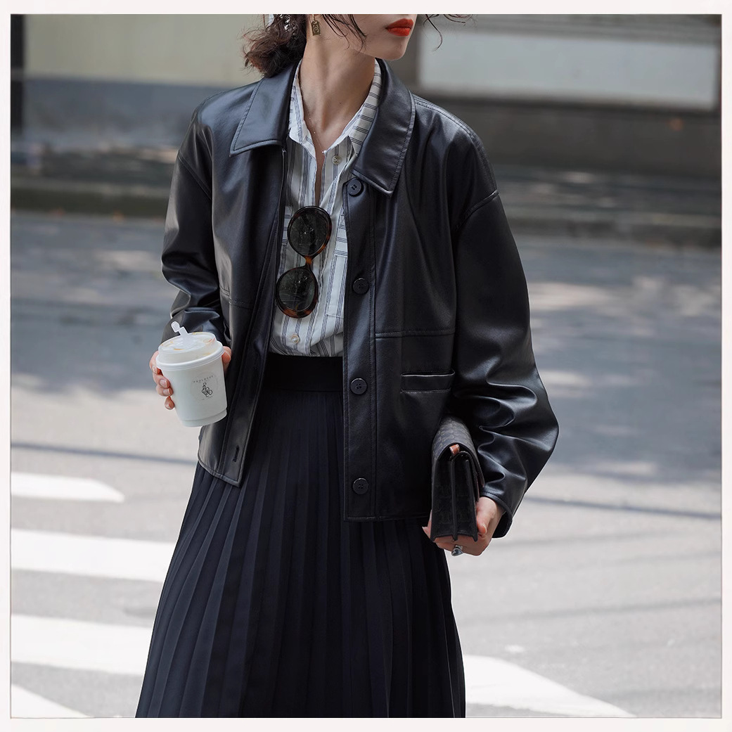 Women Short Coats Faux Leather - Leather Work Jacket Women'S recension och pris