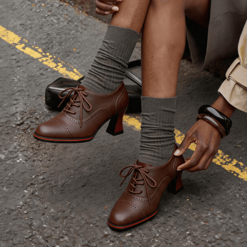 Women’s Faux Leather Brogue Ox - Leather Work Oxfords recension och pris