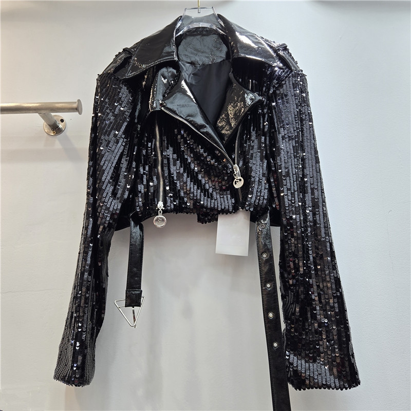 Heavy Work Sequins Short Jacke - Leather Work Jacket Women'S recension och pris