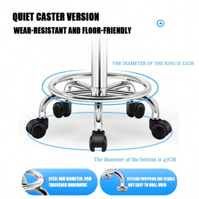 White Round Swivel Salon Stool - Leatherwork Tattoo recension och pris