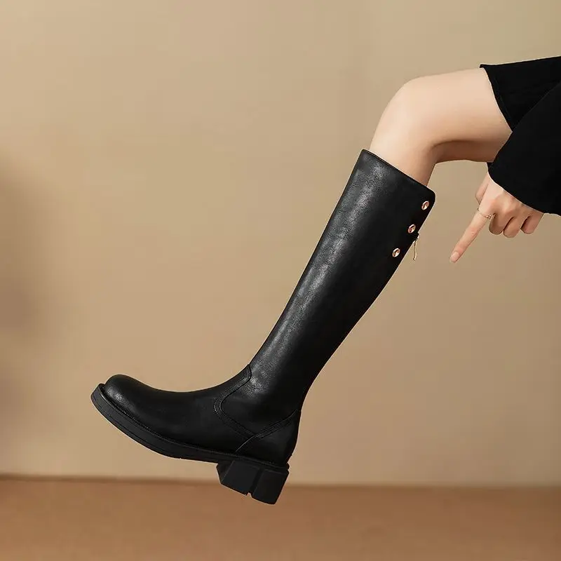 Autumn Winter Middle Heel Ladi - Leatherwork Boots recension och pris