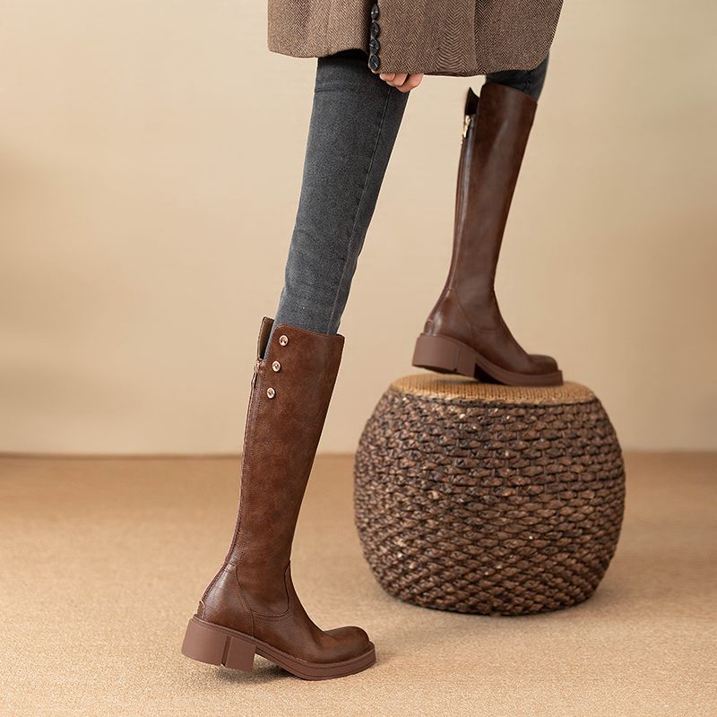 Autumn Winter Middle Heel Ladi - Leatherwork Boots recension och pris